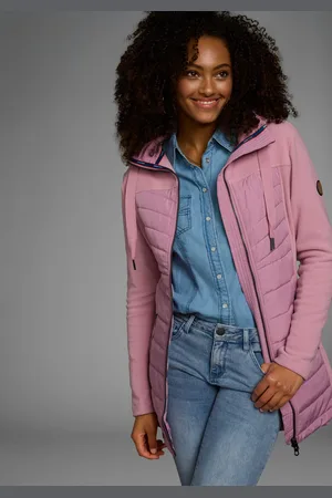KangaROOS Langjacke, mit Kapuze, leichter Webstoff, figurbetonter Schnitt, mit Kapuze