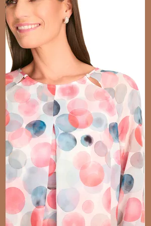 Hermann Lange Druckbluse, mit Cut-Outs am Ausschnitt