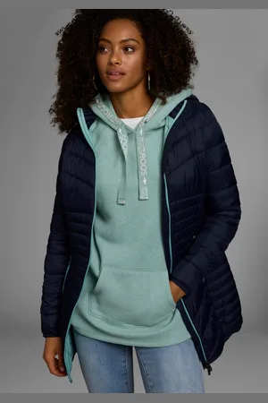 KangaROOS Steppjacke, mit Kapuze, für den Übergang, aus leichtem Webmaterial, figurbetonter Schnitt
