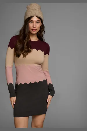 Laura Scott Strickkleid, kurzes Kleid, figurbetont, aus Strickstoff, langärmlig