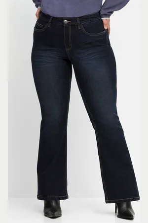 Sheego Bootcut-Jeans »Jeans mit Used-Effekten, extralang«