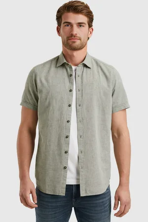 PME Legend™ Kurzarmhemd »Short Sleeve Shirt Ctn Linen 2 tone«, in melierter Optik