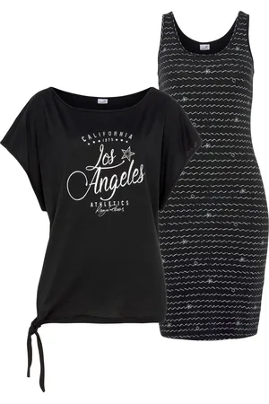 KangaROOS Jerseykleid, (2 tlg.), bedrucktes Design, aus Baumwolle und Modal