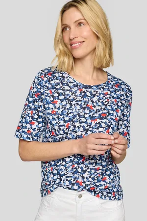 Rabe T-Shirt, gemustert und mit Viskose