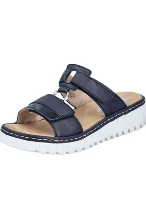 Rieker Keilpantolette, Sommerschuh, Strandschuh, Keilabsatz, mit zwei Klettverschlüssen