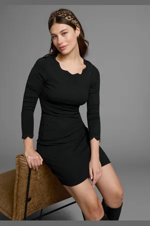 Laura Scott Strickkleid, kurzes Kleid, figurbetont, aus Viskosemischung, langärmlig
