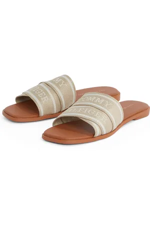 Tommy Hilfiger Pantolette » WEBBING MULE«, Blockabsatz, Sommerschuh, Bequemschuh, Flats mit Logoschriftzug