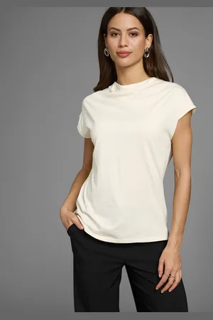 Daniel Hechter T-Shirt, ärmellos, figurumspielende Passform, mit Wasserfallkragen