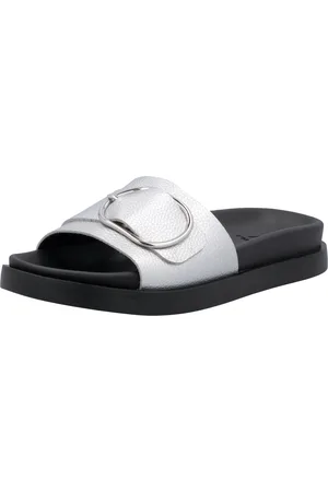 Rieker Pantolette, Sommerschuh, Strandschuh, Urlaubschuh, Hausschuh mit Zierschnalle