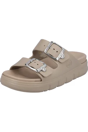 Rieker Pantolette, Plateau, Sommerschuh, Schlappen in Weite G (=weit)