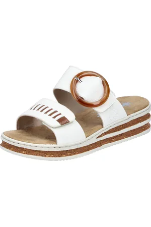 Rieker Keilpantolette, Sommerschuh, Strandschuh mit regulierbaren Klettverschlüssen