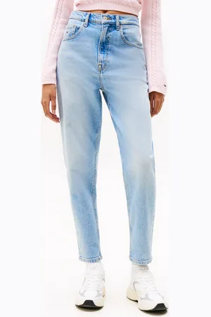 Tommy Hilfiger Mom-Jeans »High waist - Mom-Jeans Tapered«, mit Logo-Stickereien, in knöchelfreier Länge