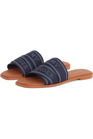 Tommy Hilfiger Pantolette » WEBBING MULE«, Blockabsatz, Sommerschuh, Bequemschuh, Flats mit Logoschriftzug