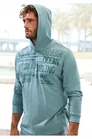 john devin Kapuzenshirt, Shirt bedruckt mit Kapuze aus strukturierter Baumwoll-Qualität