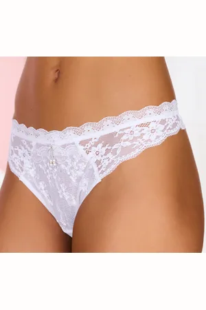 Lascana String, aus edler Stickereispitze und seitlichen Jacquardspitzeneinsätzen