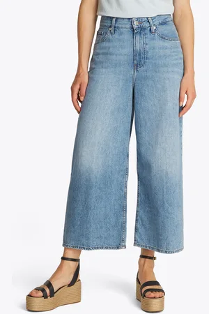 Tommy Hilfiger Weite Jeans »Wide Leg High Waist«, mit Logo-Badge, in blauer Waschung