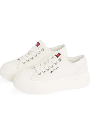 Tommy Hilfiger Plateausneaker »TJW FOXING FLATFORM LC«, Freizeitschuh, Halbschuh, Schnürschuh im Jeans-Look