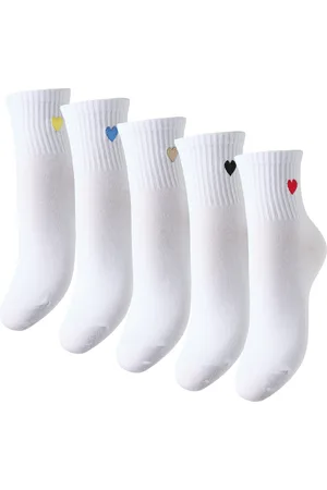 Pieces® Freizeitsocken »PCMOVA SOCKS 5 PACK BC«, (Packung, 5 Paar), mit Herz Stickerei