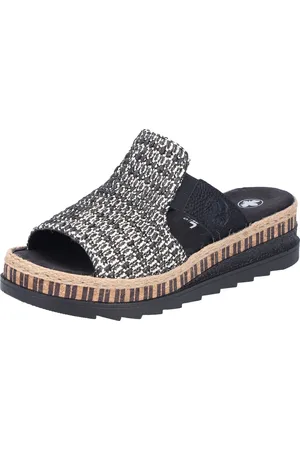 Rieker Keilpantolette, Sommerschuh, Strandschuh, Urlaubschuh, Plateau, mit Stretcheinsatz