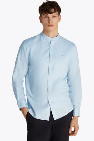 Tommy Hilfiger Langarmhemd »LINEN BLEND MAO COLLAR SHIRT«