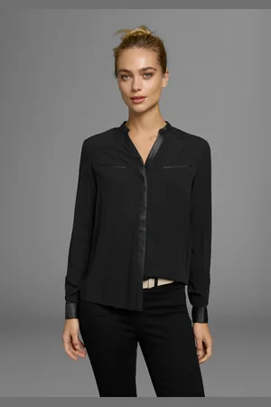 AJC Hemdbluse, mit Details aus Lederimitat