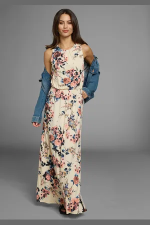 Laura Scott Maxikleid, mit hohem Rundhals vorn und tiefem hinten - NEUE KOLLEKTION