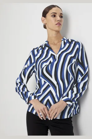 Daniel Hechter Klassische Bluse, mit elegantem V-Ausschnitt