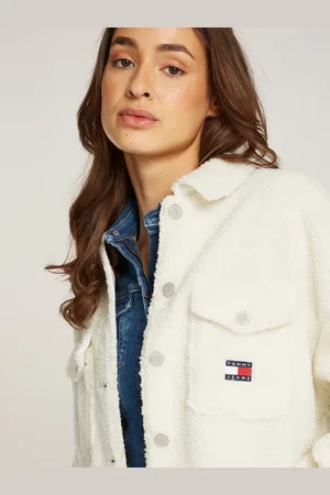Tommy Hilfiger Outdoorbluse »TJW TEDDY BADGE OVERSHIRT EXT«, in Großen Größen, mit Badge