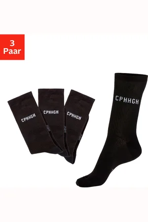 &Copenhagen Basicsocken, (Packung, 3 Paar), mit Rippstruktur und Stickerei