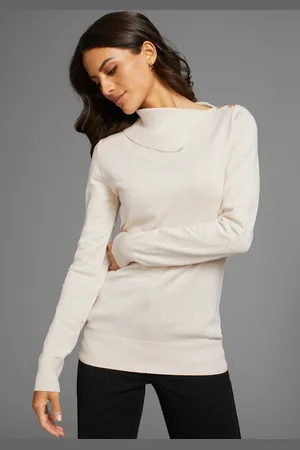 Laura Scott Schalkragenpullover, mit Schlitzkragen