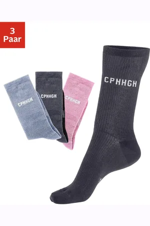 &Copenhagen Basicsocken, (Packung, 3 Paar), mit Rippstruktur und Stickerei