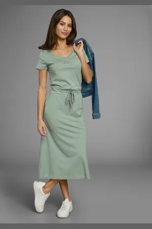 Laura Scott Midikleid, mit Bindeband am Bund & versteckte Eingrifftaschen - NEUE KOLLEKTION