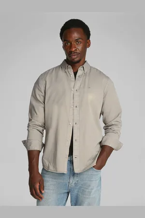 Calvin Klein Langarmhemd »GARMENT DYED LW TWILL L/S SHIRT«, mit Logostickerei