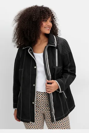 Sheego Parka »Jacke mit silberfarbenen Kontrastdetails«