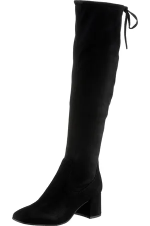Marco Tozzi Overkneestiefel, Blockabsatz, Stiefel mit Schnürung am Schaftrand
