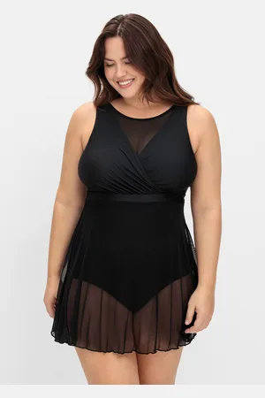 Sheego Badekleid »Badekleid mit Mesh-Rock und intergrierter Hose«
