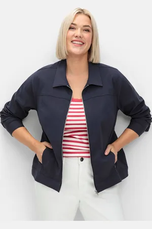 Sheego Kurzjacke »Jacke aus Bengalin, in taillierter Form«, ohne Kapuze