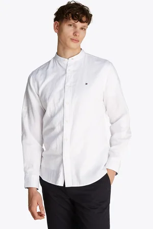 Tommy Hilfiger Langarmhemd »LINEN BLEND MAO COLLAR SHIRT«