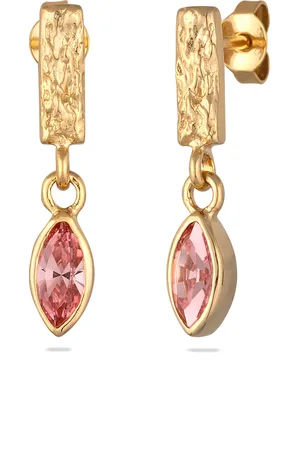 Elli Paar Ohrstecker »Ohrringe Ohrstecker Rechteck Glas Kristalle Rosé 925 Sterling Silber vergoldet«