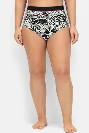 Sheego Badehose »Hohe Bikinihose mit Blätterprint und Shaping-Effekt«
