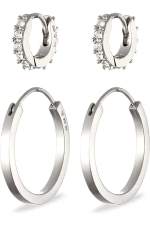 Elli Ohrstecker-Set »Ohrringe Creolen Set Glas Kristalle Weiß 925 Sterling Silber«