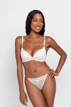 Dorina String, (2er Pack), durchgehende Spitze mit Spitzenbesatz