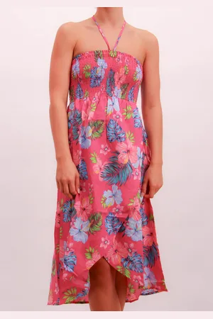 JOOP! Strandkleid »JEANS! HIBISCUS«, floraler Print, Logo-Details