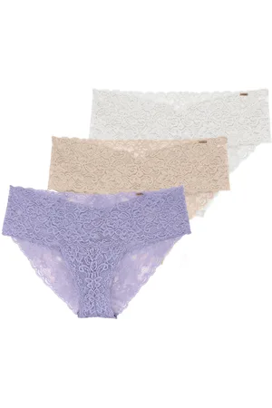 Dorina Slip »Lana«, (3er Pack), florale Spitze