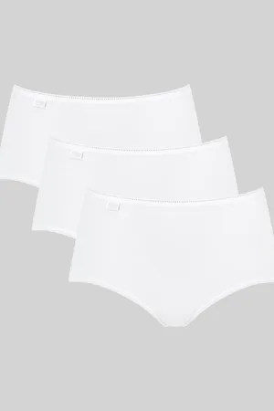 Sloggi Midislip »24/7 Cotton Midi C3P«, (3er Pack), Elastikbund mit Spitze, blickdicht, weiche Baumwollmischung