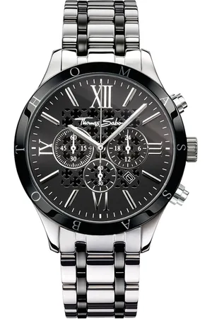 Thomas Sabo Chronograph »REBEL URBAN«, Quarzuhr, Armbanduhr, Herrenuhr, Stoppfunktion, Datum, Keramikeinlagen