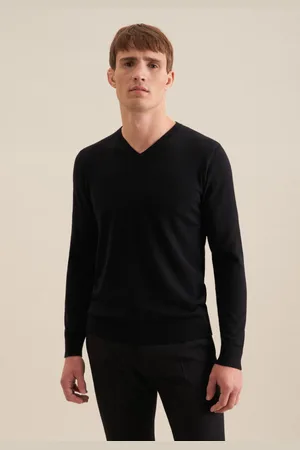 Seidensticker Strickpullover »Schwarze Rose«, V-Neck Uni
