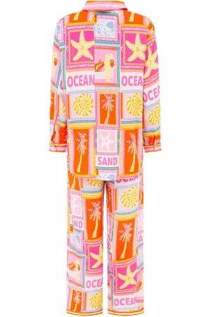 Zwillingsherz Shirtbluse »"Beach Vibes"«, Farbenfrohes Set mit langer Hose und Bluse aus Viskose