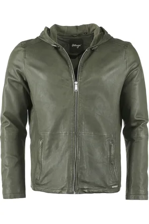 Maze Lederjacke, mit Kapuze