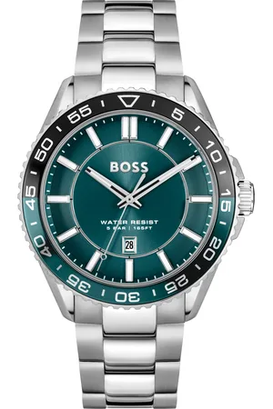 HUGO BOSS Quarzuhr »RUNNER 3H«, Armbanduhr, Herrenuhr, Edelstahlarmband, analog, Tag